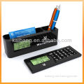 world time digital calculator pen holder clock